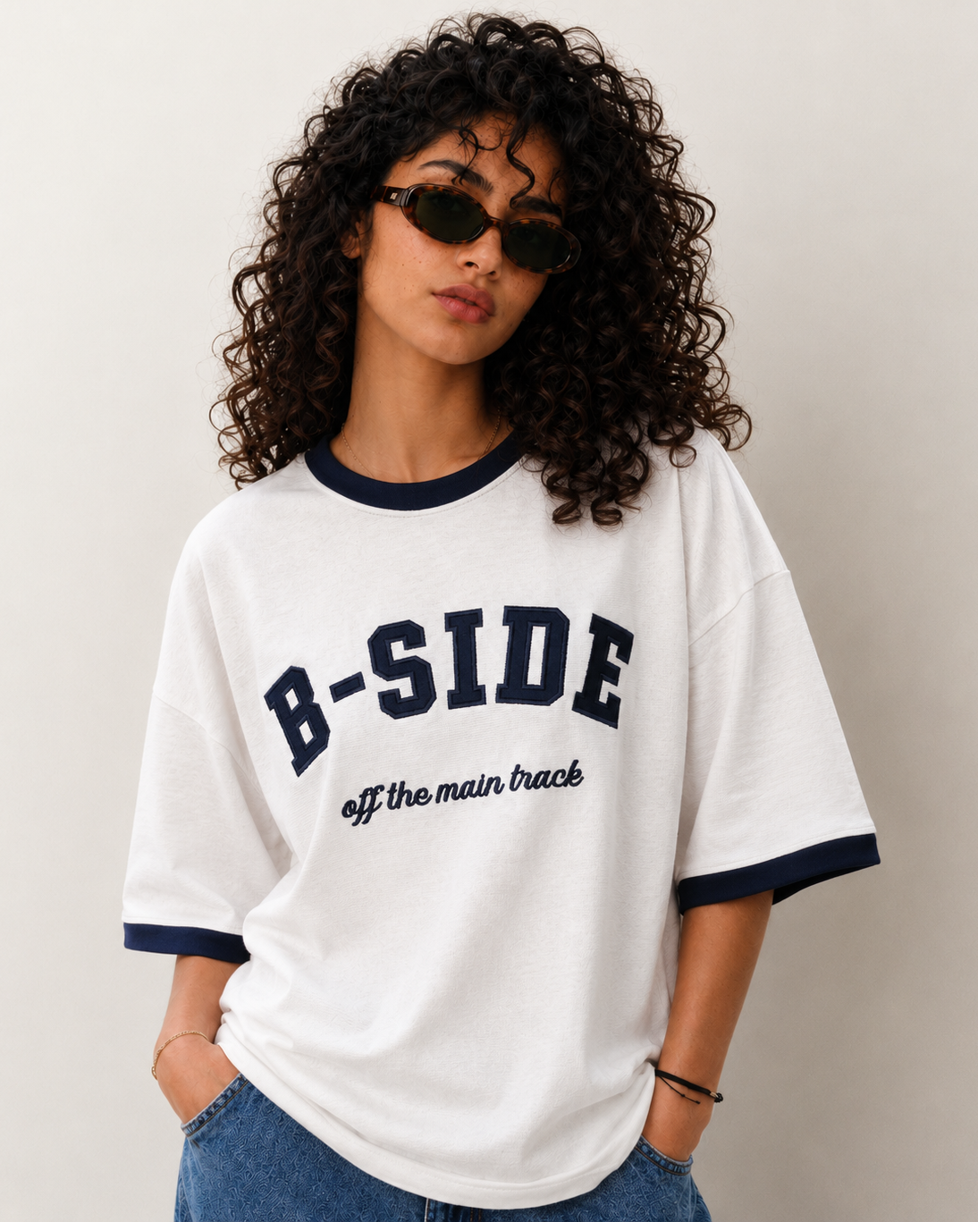 B-SIDE Embroidery Boxy Tee