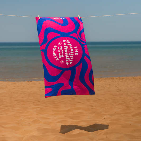 Neon Radiance Beach Towel