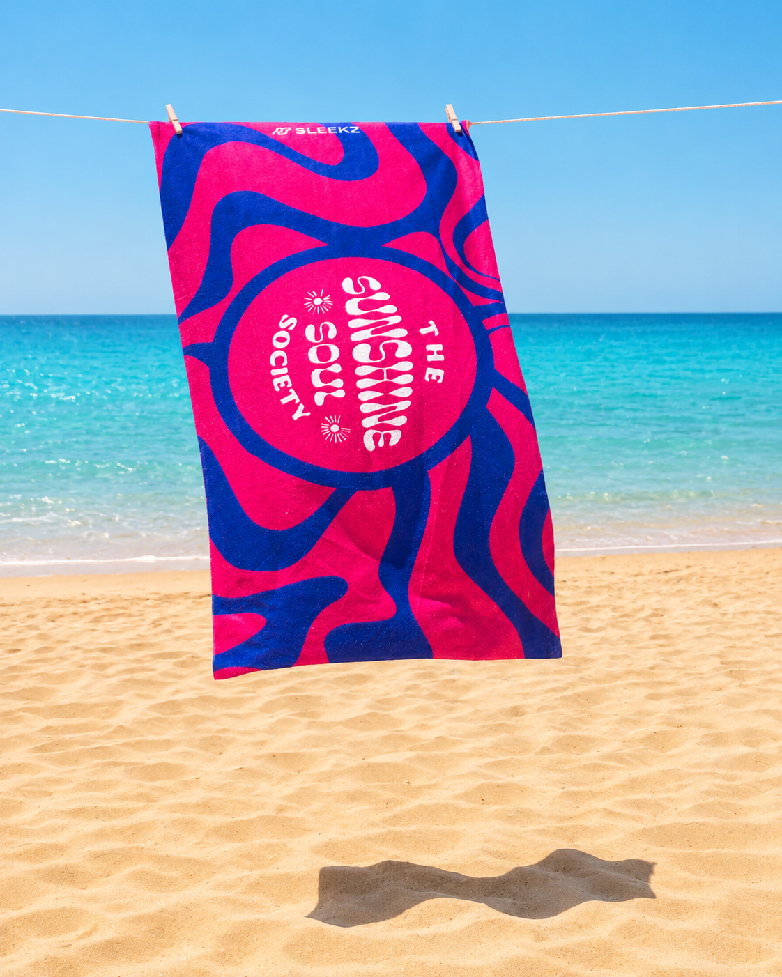 Neon Radiance Beach Towel